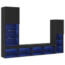  LED TV skap Svart eik 30.5x30x102 cm laget av tre