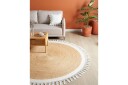 Flatvevd Marts - Beige, hvit, 200x200 cm