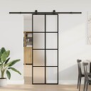 vidaXL Skyvedør med monteringssett 76x205 cm ESG glass og aluminium