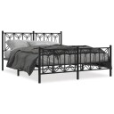  Sengeramme i metall med hode- og fotgavl svart 150x200 cm 8721102644115