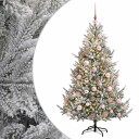 vidaXL Kunstig juletre med julekuler 240 cm 300 LED-lys Varmhvit