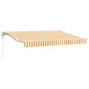  Markiseramme Gul og Hvit 300 x 200 cm Polyester med PU belegg