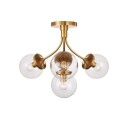 Prescott plafond mässing/klarglas