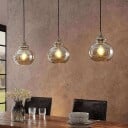 Lindby Tymoni glass-pendellampe, rav, 3 lyskilder