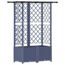 vidaXL Hevet Bed med Trellis og Tak Grå 124 x 40 x 136 cm PP