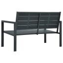 vidaXL Hagebenk 120 cm HDPE grå treutseende