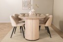 Venture Home Bianca Spisegruppe 200 cm Oval med 4 Velvet Stoler Beige