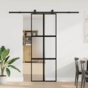 vidaXL Skyvedør med monteringssett 76x205 cm herdet glass og aluminium