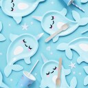 Partydeco Papptallerkener Narwhal 6-pakning TPP55