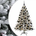 vidaXL Kunstig juletre med julekuler 180 cm 300 LED-lys Varmhvit