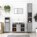 vidaXL Baderomsskap grå sonoma eik 30x30x100 cm konstruert tre