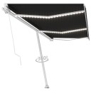 vidaXL Manuell uttrekkbar markise med LED 600x300 cm antrasitt
