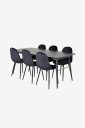 Venture Home   Spisegruppe Gärdet inkl. 6 stk spisestoler Penally   Svart