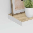 vidaXL Flytende vegghyller 2 stk eik og hvit 60x23,5x3,8 cm MDF