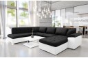 Dynir Sofa med Sjeselong og Divan 4 seter   Hvit/Svart