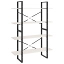 vidaXL Bokhylle 4 niv?er hvit 100x30x140 cm heltre furu