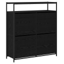  Skoskap med lagring Svart eik 100 x 34 x 112 cm Konstruert tre