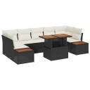 vidaXL Hagesofa Set 8 stk. Svart og beige