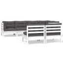 vidaXL Hagesofagruppe med puter 7 deler heltre furu