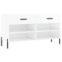 vidaXL Skobenk h?yglans hvit 102x35x55 cm konstruert tre