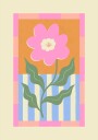 Pink Abstract Flower Plakat Plakat / 30x40cm