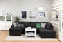 Crazy 4 seters Høyrevendt U formet Large Sofa med Divan og Sjeselong i Stoff   Antrasitt