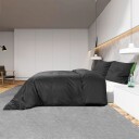 vidaXL Sengesett svart 225x220 cm bomull