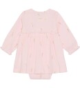 Blå Body Dress Ls Rib Pink 86