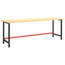  Ramme til arbeidsbenk matt svart og rød 220x57x79 cm metall 151458