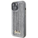 Guess Sølv Sequin Script Mobildeksel for iPhone 15