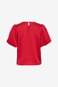 Vila   Bluse viEllette 2/4 Satin Puff Top   Rød