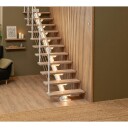 Dolle Sydney Rett Trapp Hvit 9016 design hvitoljet Eik 85 11   Loddrett Høyde 222 270cm