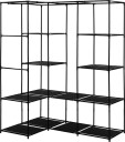 vidaXL Hjørnegarderobe svart 130x87x169 cm