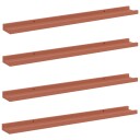  Vegghylle med hylle 4 pcs Rød 80 x 9 x 3 cm Konstruert tre