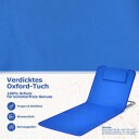 Sett med 2 sammenleggbare strandmatter med 2 lenestoler og sidebord 151 x 55,5 x 27-47 Blå