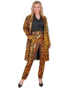 Tigerstripet Trenchcoat med Paljetter   Kostymejakke   L/XL