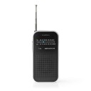 Nedis Bærbar Analog FM/AM Radio med Hodetelefonutgang - Sort