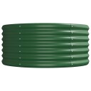 vidaXL Plantekasse pulverlakkert stål 512x80x36 cm grønn
