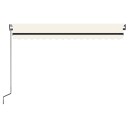 vidaXL Automatisk markise med vindsensor og LED 450x300 cm kremhvit