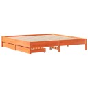  Sengeramme uten madrass voksbrun 200x200 cm heltre furu
