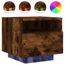  Nattbord med LED røkt eik 40x39x37 cm 8721012253902