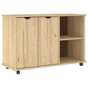 vidaXL Rullende skap med hjul Brun 100 x 39 x 65,5 cm Massiv furu
