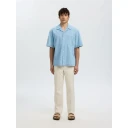 Selected Slhrlxcarlo Denim Ss Shirt Resort   Blue   L