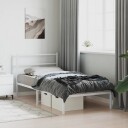 vidaXL Sengeramme i metall med hodegavl hvit 100x200 cm 8721012303065