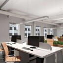 Arcchio LED-hengelampe til kontor Susi, DALI dimbar, sølv