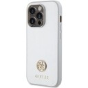 Guess iPhone 15 Pro Hardcase med Strass Metall Logo - Sølv