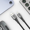 Tech Protect UltraBoost DNA USB A / Lightning kabel 15W/2,4A 100 cm   grå