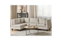 4 sits Hörnsoffa Beliani Unstad Beige/svart Högervänd Polyester Beige Black  