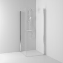 Svedbergs Skoga Dusjhjørne Rett|Fast 93x100 cm, Alu Blank/Frostglass