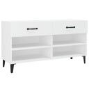vidaXL Skoskap hvit 102x35x55 cm konstruert tre